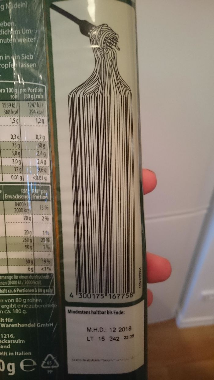 Штрих-код для упаковки макарон
