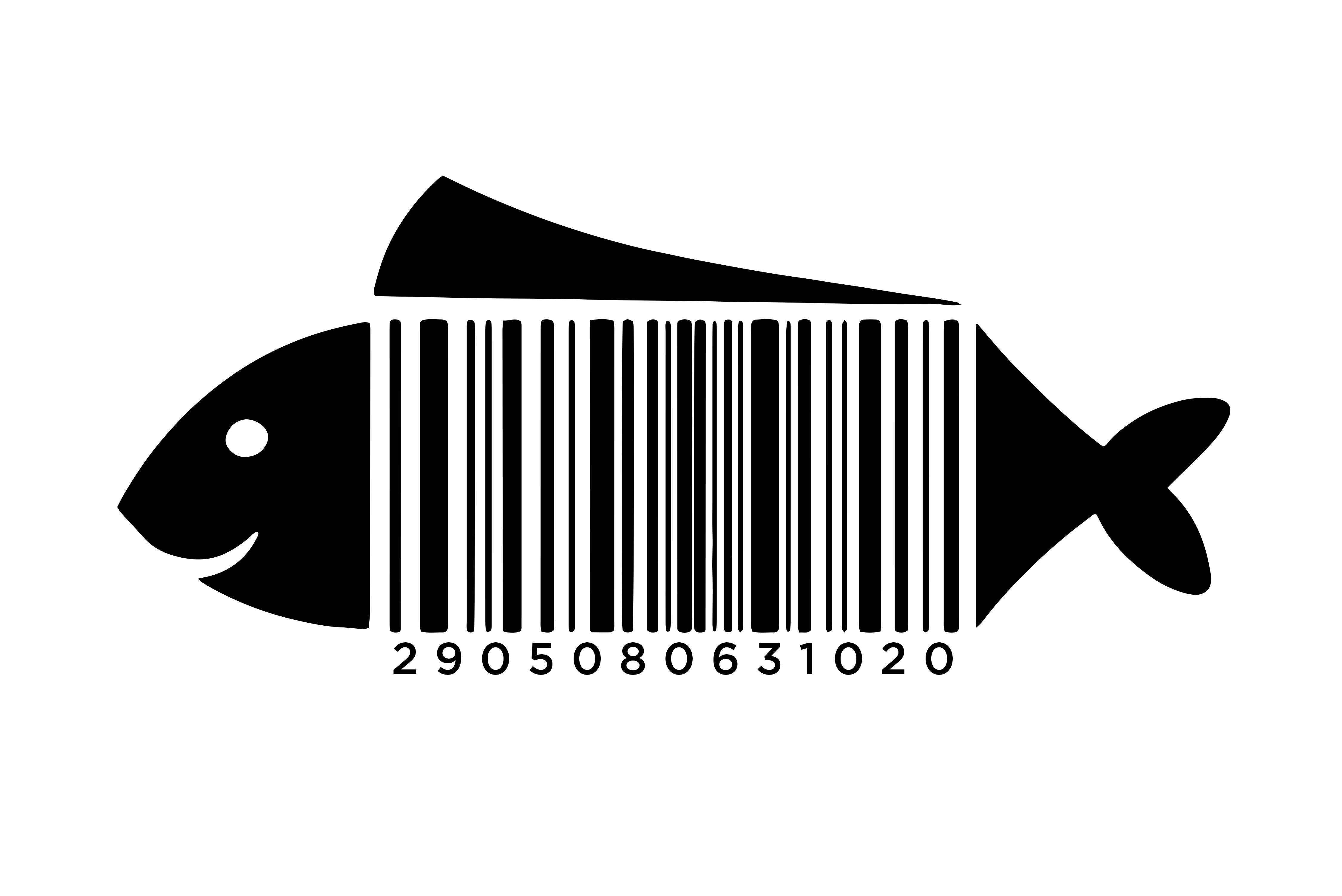 Штрих-код в форме рыбы